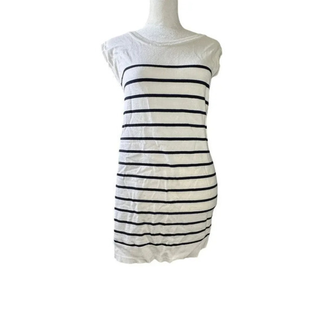 Style & Co Womens XXL Basic Shell Knit Top Navy White Striped Sleeveless New‎